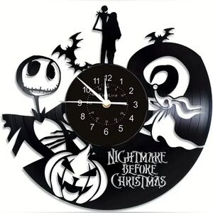Real Vinyl Record Nightmare Before Christmas Clock